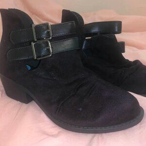 SODA Black Womens Heel Shoes Double Straps